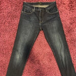 Uniqlo HeatTech Denin Jeans Slim Fit Tapered Low Rise Men